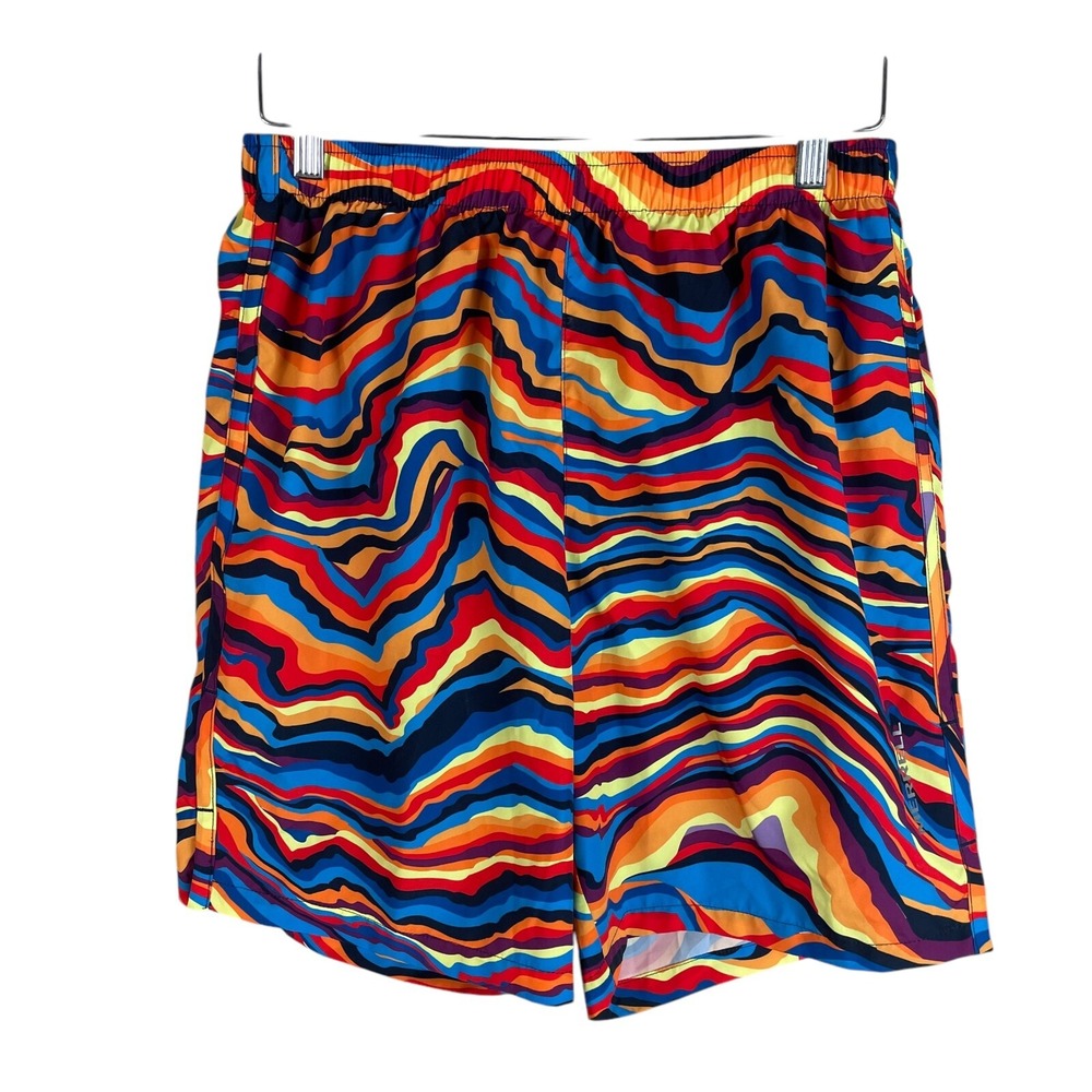 Merrell Mens Lined‎ Colorful Athletic Running Shorts Medium Polyester Stretch